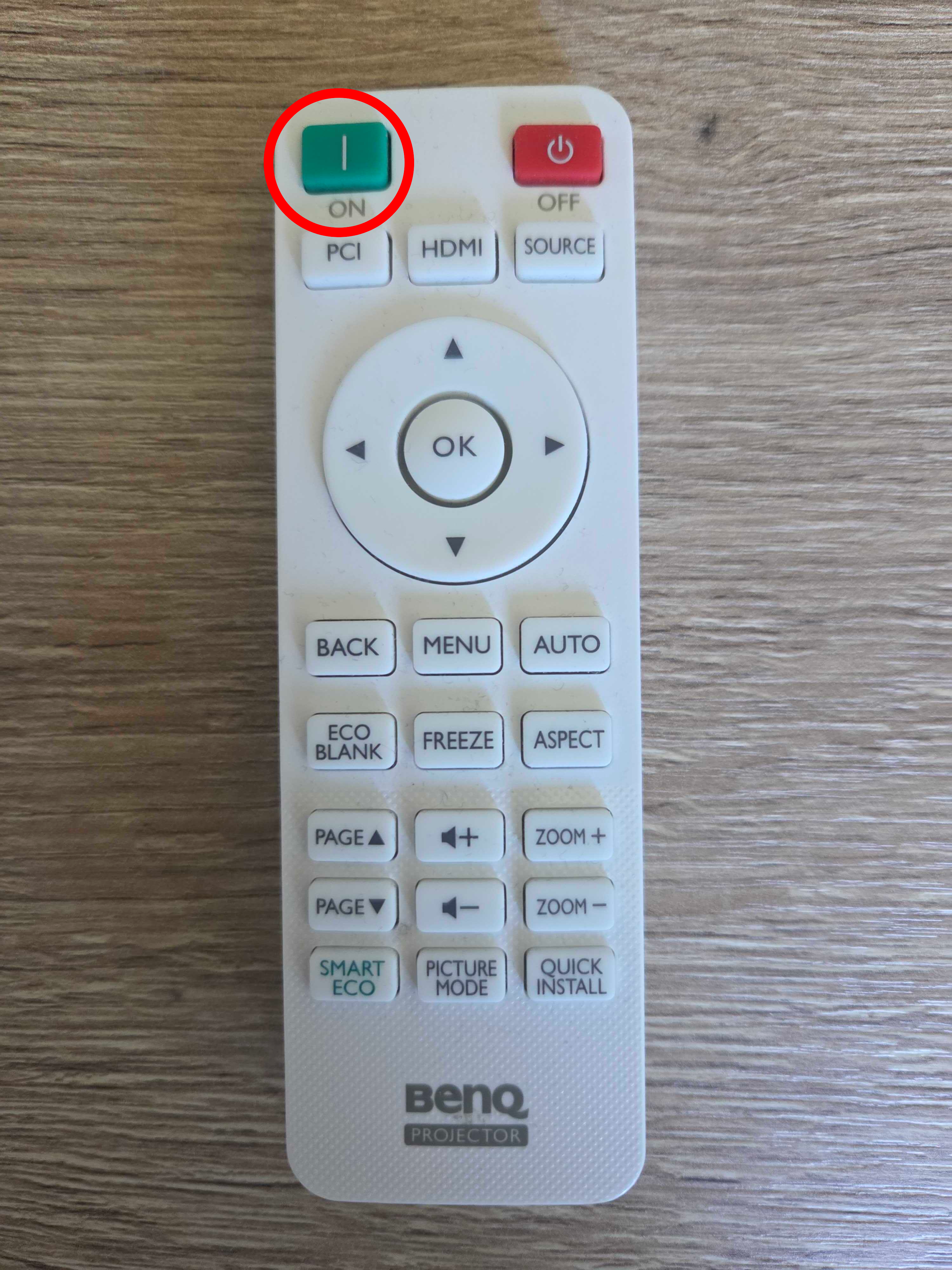 beamer benq aan